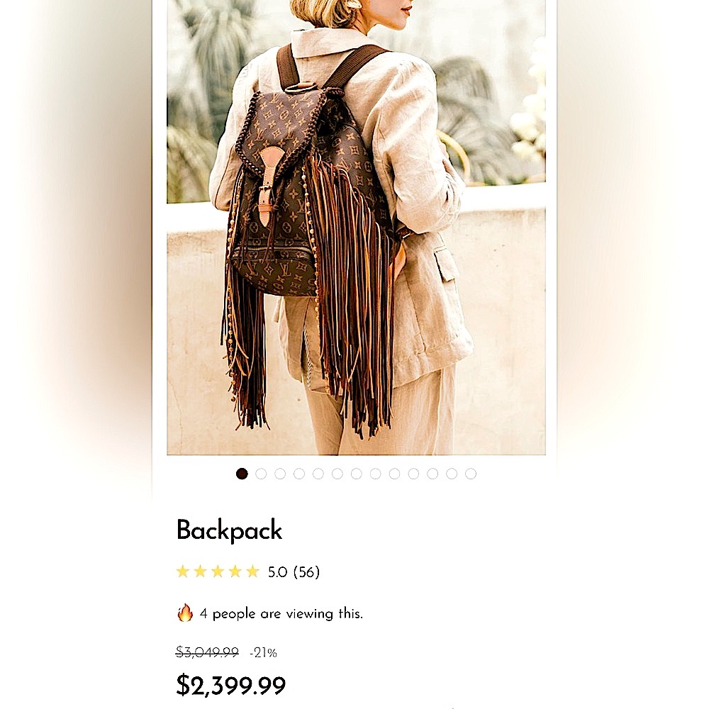 Louis Vuitton Authentic Customized GM Monogram Backpack From Vintage Boho - Picture 3 of 17